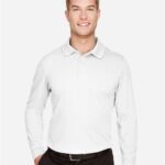 Men's Tall CrownLux Performance® Plaited Long Sleeve Polo