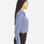 Women's CrownLux Performance® Tonal Mini Check Woven Dress Shirt