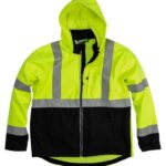 Men's Tall Hi-Vis Class 3 Hooded Soft Shell Jacket