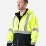 Men's Tall Hi-Vis Class 3 Hooded Soft Shell Jacket