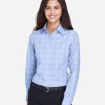 Women's Crown Collection® Glen Plaid Woven Dress Shirt