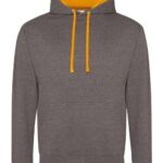 Unisex Midweight Varsity Contrast Hooded Sweatshirt
