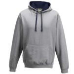 Unisex Midweight Varsity Contrast Hooded Sweatshirt