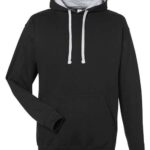 Unisex Midweight Varsity Contrast Hooded Sweatshirt