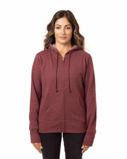 Women's Heathered Full-Zip Hooded Sweatshirt