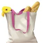 Canvas Tote with Contrast-Color Handles