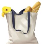 Canvas Tote with Contrast-Color Handles