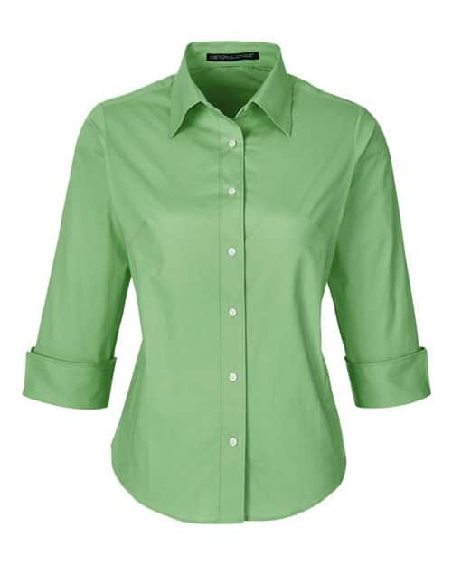 Women's Perfect Fit™ Three-Quarter Sleeve Stretch Poplin Dress Shirt