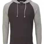 Unisex Waffle Knit Pullover Hooded Long Sleeve T-Shirt