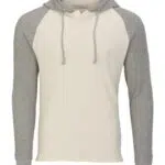 Unisex Waffle Knit Pullover Hooded Long Sleeve T-Shirt