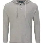 Unisex Waffle Knit Pullover Hooded Long Sleeve T-Shirt