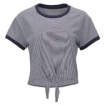 Women's Striped Tie Front T-Shirt