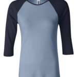 Women’s 1X1 Baby Rib Raglan Three-Quarter Sleeve Tee