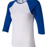 Women’s 1X1 Baby Rib Raglan Three-Quarter Sleeve Tee