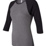 Women’s 1X1 Baby Rib Raglan Three-Quarter Sleeve Tee