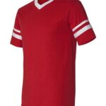 V-Neck Jersey with Striped Sleeves