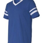 V-Neck Jersey with Striped Sleeves