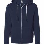 Unisex Lightweight Full-Zip Hooded Sweatshirt