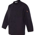 Ten Pearl Button Black Chef Coat
