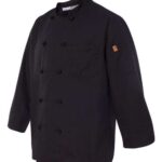 Black Knot Button Chef Coat