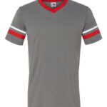 V-Neck Jersey with Striped Sleeves