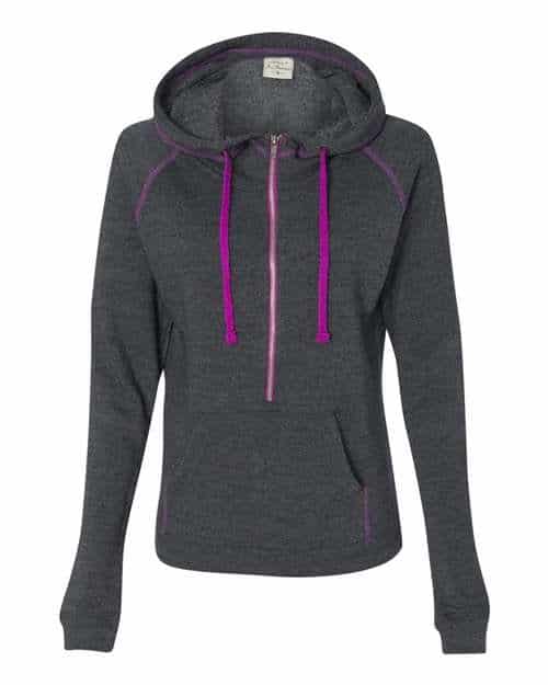 Women's Triblend Half-Zip Hooded Sweatshirt