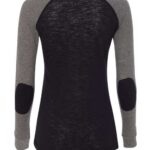 Women’s Preppy Patch Slub Long Sleeve T-Shirt