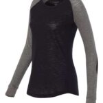 Women’s Preppy Patch Slub Long Sleeve T-Shirt
