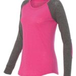 Women’s Preppy Patch Slub Long Sleeve T-Shirt