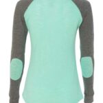 Women’s Preppy Patch Slub Long Sleeve T-Shirt