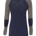 Women’s Preppy Patch Slub Long Sleeve T-Shirt