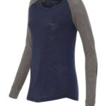 Women’s Preppy Patch Slub Long Sleeve T-Shirt