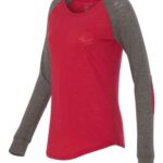 Women’s Preppy Patch Slub Long Sleeve T-Shirt
