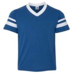 Youth V-Neck Jersey with Striped Sleeves