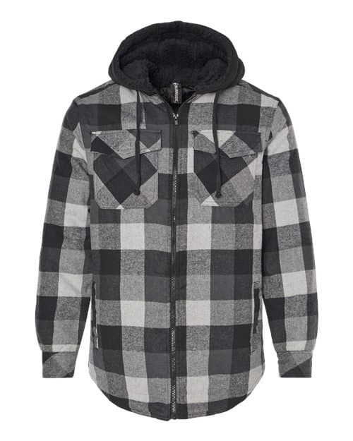 Men's Quilted Flannel Hooded Jacket