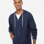 Unisex Lightweight Full-Zip Hooded Sweatshirt