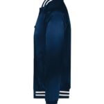Unisex Satin Baseball Jacket Striped Trim