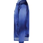Unisex Satin Baseball Jacket Striped Trim