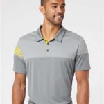 Men's Heathered 3-Stripes Colorblocked Polo