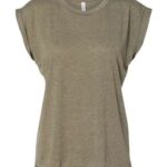Women’s Flowy Rolled Cuffs Muscle Tee