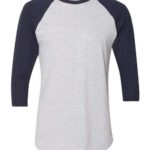 Unisex 50/50 Raglan Three-Quarter Sleeve Tee