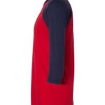Unisex 50/50 Raglan Three-Quarter Sleeve Tee
