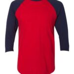 Unisex 50/50 Raglan Three-Quarter Sleeve Tee