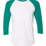 Unisex 50/50 Raglan Three-Quarter Sleeve Tee