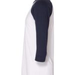 Unisex 50/50 Raglan Three-Quarter Sleeve Tee