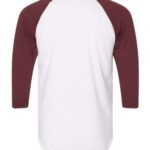 Unisex 50/50 Raglan Three-Quarter Sleeve Tee