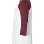 Unisex 50/50 Raglan Three-Quarter Sleeve Tee