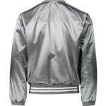 Unisex Satin Baseball Jacket Striped Trim