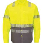 Men's Hi-Visibility Color Block Uniform Shirt - EXCEL FR® ComforTouch® - 7 oz.