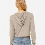 Women’s Triblend Crop Long Sleeve Hoodie Tee